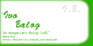 ivo balog business card
